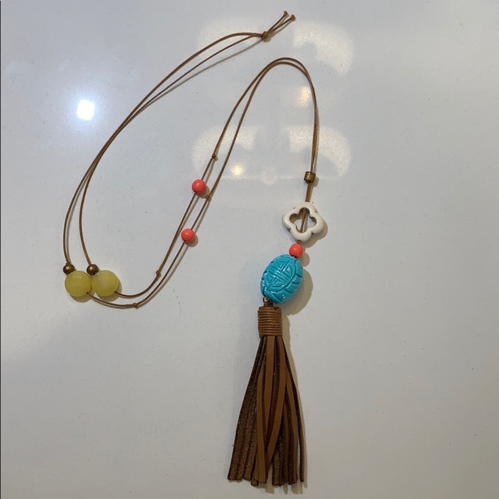 Leather tassel Necklace